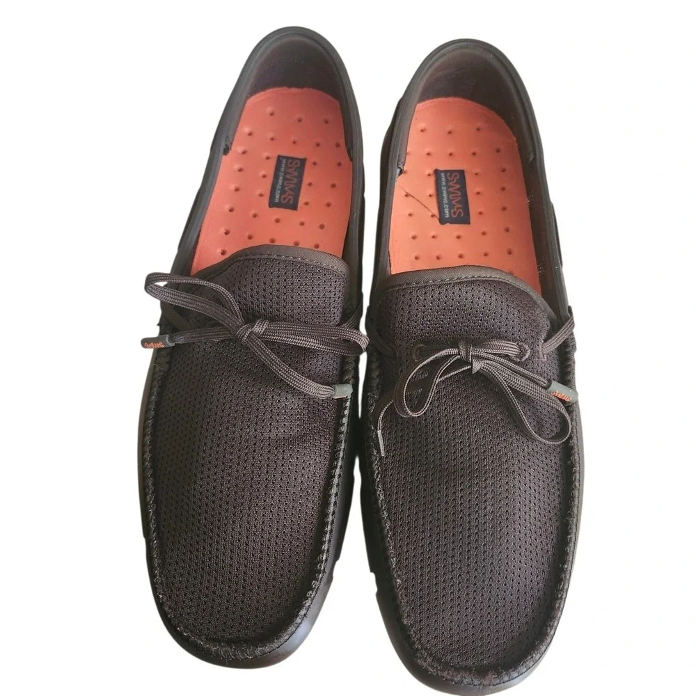 Swims Braided Lace Loafer Mens 9 Brown Water Resistant Mesh Slip On Boat Shoes